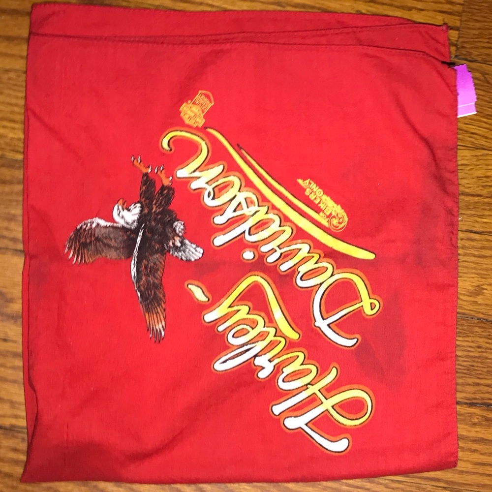 Red Harley Davidson Bandanna with one panel logo